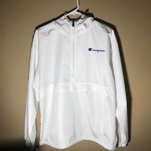 White Champion Windbreaker